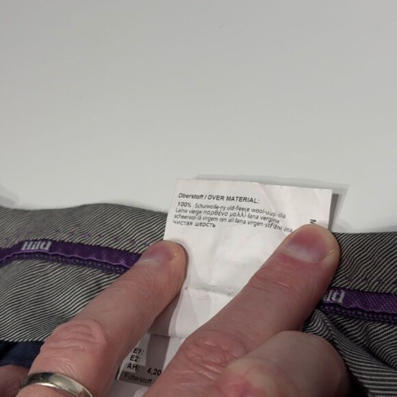 HILTL 100% Italian Wool Flat Front Dress Pants Blue Plaid Cuffed Men Size 36x32 - Picture 9 of 11